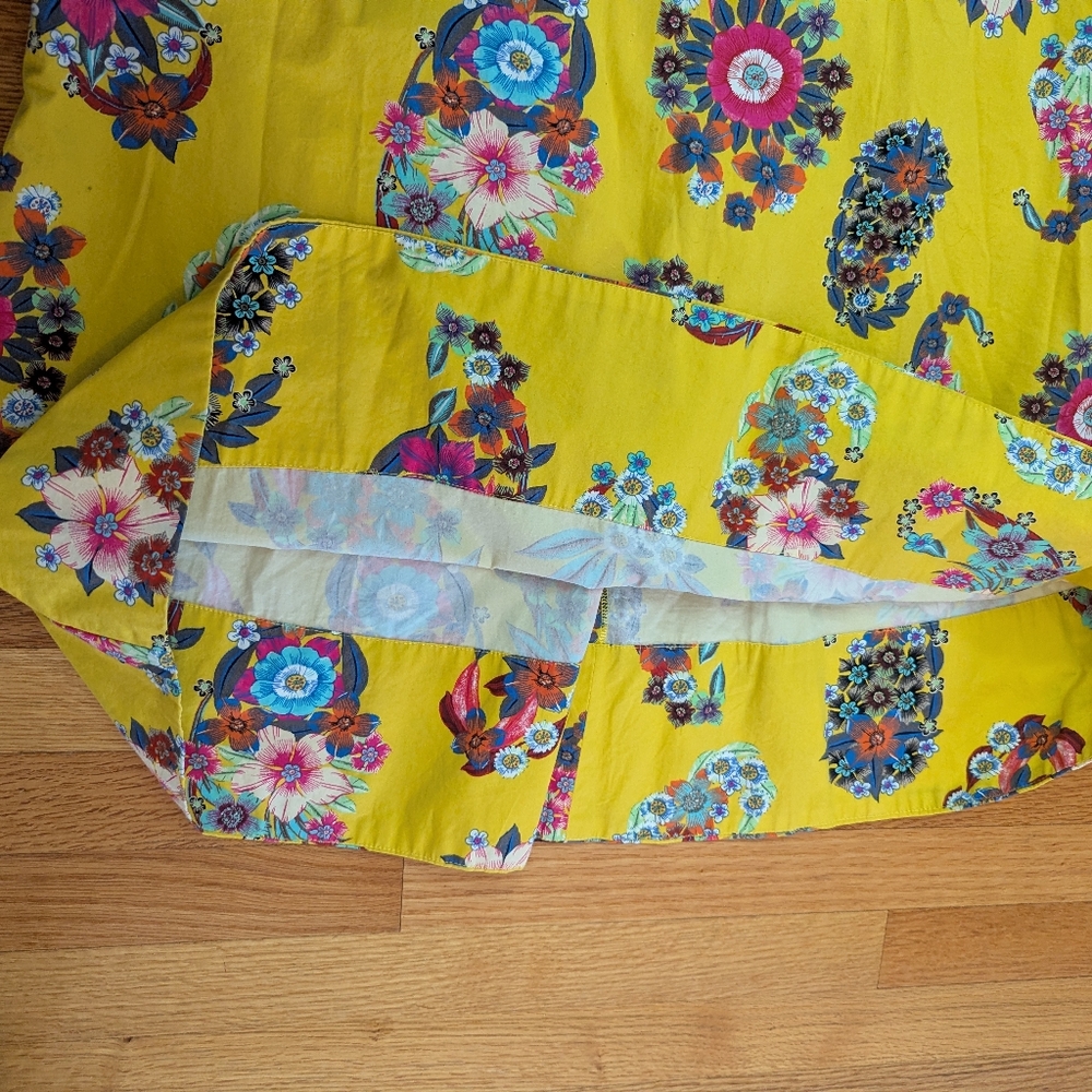 Anthropologie Maeve Sunniva Yellow Floral Ribbon Strap Dress Size XS Boho pocket - Picture 7 of 14